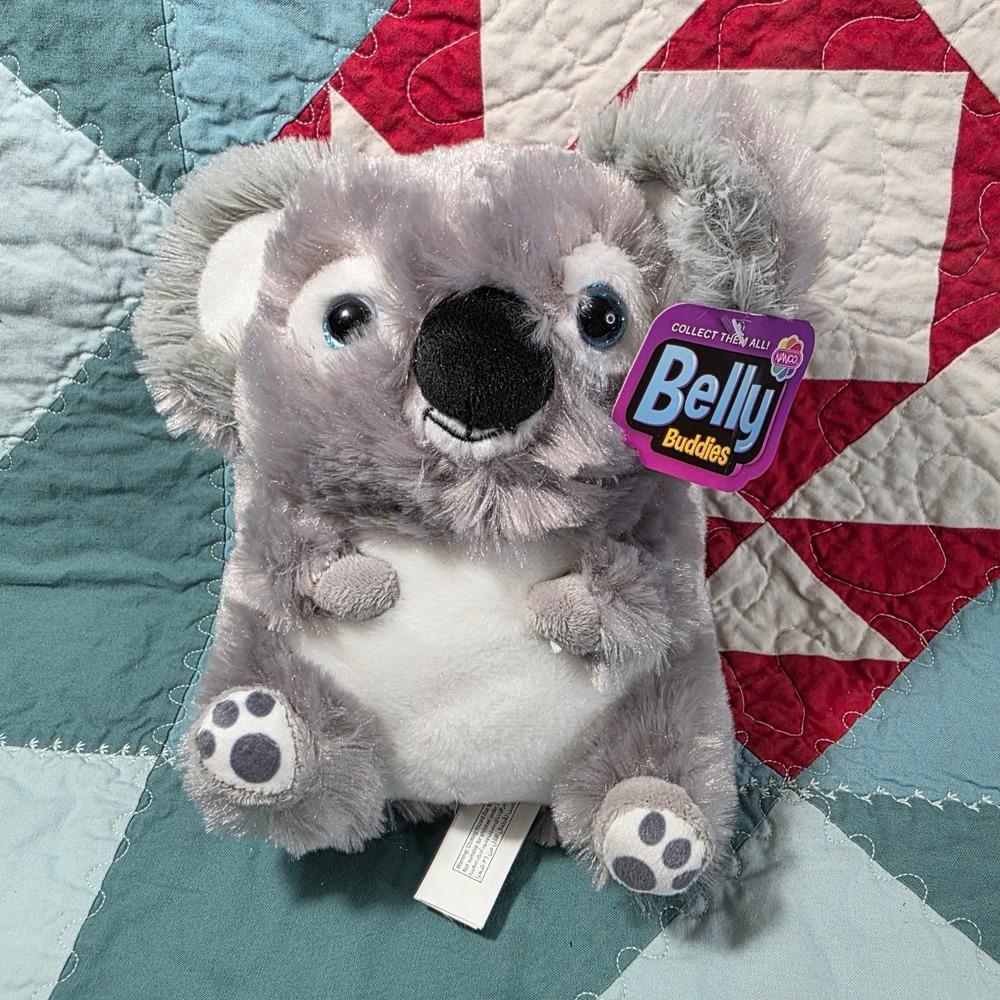 Nanco Belly Buddies Koala Plush Toy Unisex 8" Gray White Fuzzy Stuffed Animal